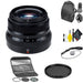 Fujifilm XF 35mm f/2 R WR Lens (Black) Bundle with Digital Filter Set, Polarizing Filter, Backpack and Accessories