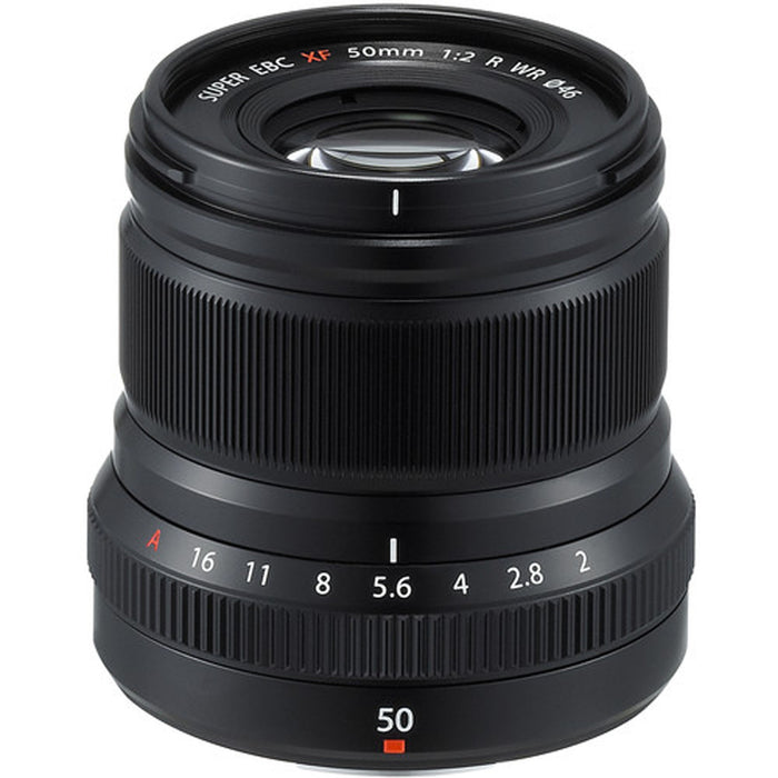 FUJIFILM XF 50mm f/2 R WR Lens (Black) With Flexible Tripod, Protection Filter &amp; Accessories