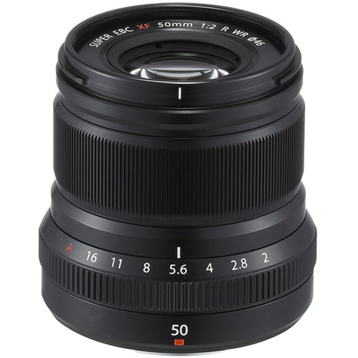 FUJIFILM XF 50mm f/2 R WR Lens (Black) Bundle With Flash and Accessories