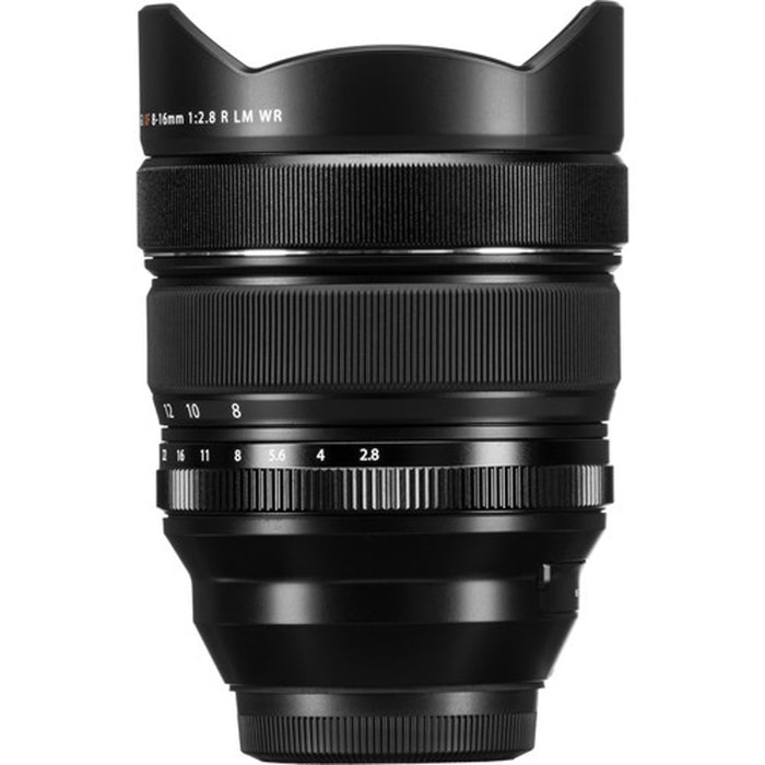 FUJIFILM XF 8-16mm f/2.8 R LM WR Lens with Geared Tripod Head and Stand + Universal Lens Cap Bundle