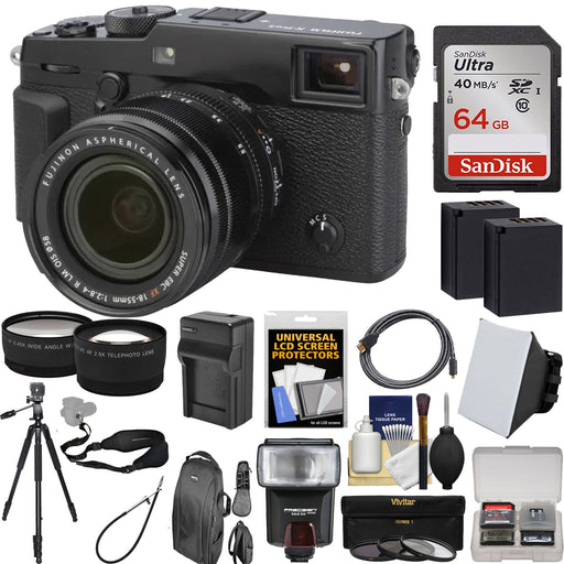 Fujifilm X-Pro2 Mirrorless Digital Camera with 18-55mm Lens | Sandisk 64GB | Flash | Filter | Spare Battery & More Bundle
