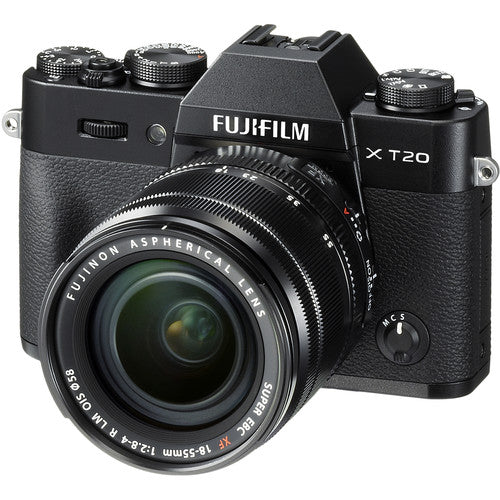 Fujifilm X-T20 Mirrorless Digital Camera with 18-55mm Lens (Black) &amp; NP-W126 Battery + Charger + Case + Tripod + Flash Bundle