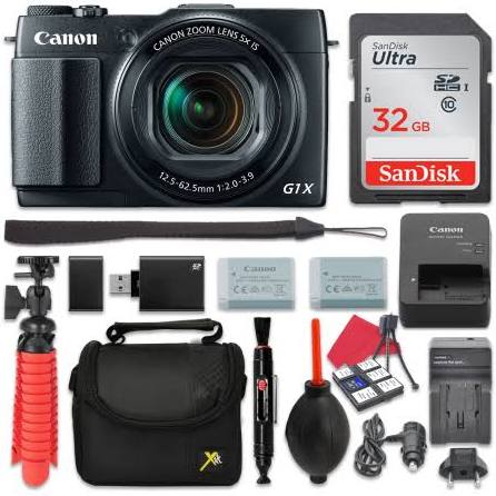 Canon PowerShot G1 X Mark II Digital Camera 5x Optical Zoom + 32GB SD + Spare Battery + Complete Accessory Bundle