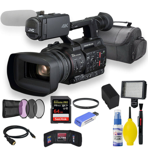 JVC GY-HC500U Handheld Connected Cam 1" 4K Professional Camcorder Advanced Bundle