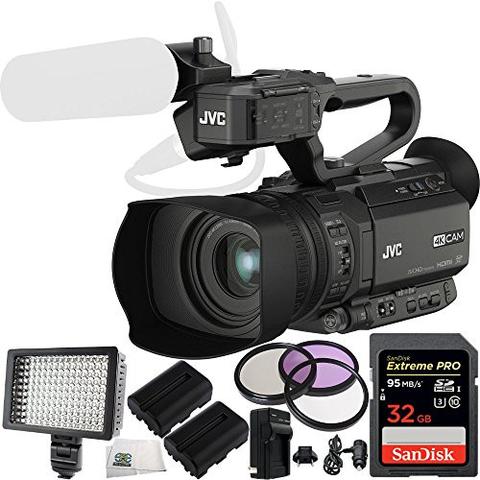 JVC GY-HM200 4KCAM Compact Handheld Camcorder-SD Extreme Pro 32GB MC (SDSDXPA-032G-X46) | 2X Extra FM500H Batteries & More