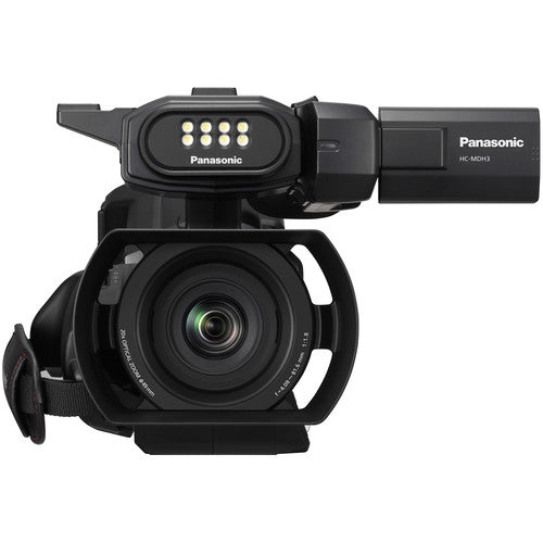 Panasonic HC-MDH3 AVCHD Shoulder Mount Camcorder with LCD Touchscreen &amp; LED Light Platinum Kit