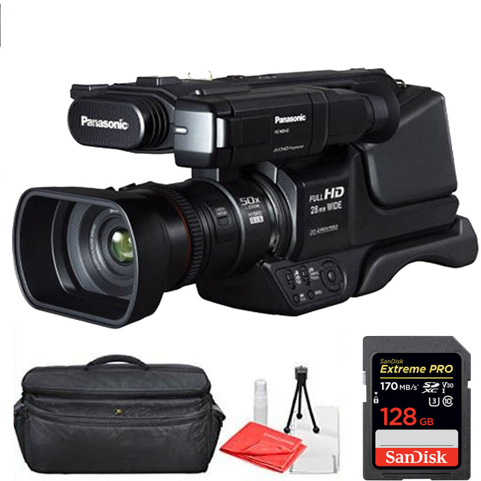 Panasonic HC-MDH2/HC-MDH3 AVCHD Shoulder Mount Camcorder with Sandisk Extreme Pro 128GB Starter Bundle