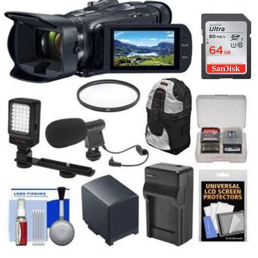 Canon VIXIA HF G50 4K Ultra HD Video Camera Camcorder with 64GB Card | Battery & Charger |Video Light |Microphone |Backpack Bundle