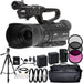 JVC GY-HM250 UHD 4K Streaming Camcorder with Built-in Lower-Thirds Graphics Bundle Includes 2x Replacement Batteries + MORE