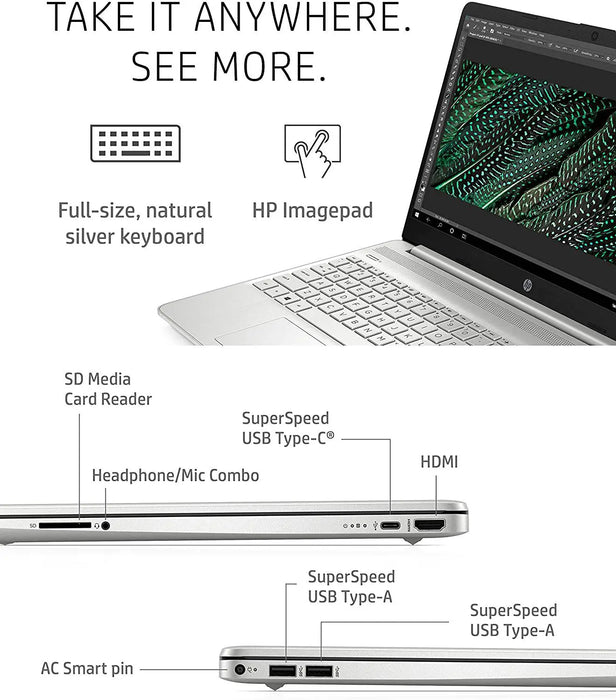 HP 15 Laptop, 11th Gen Intel Core i5-1135G7 Processor, 8 GB RAM, 256 GB SSD Storage, 15.6? Full HD IPS Display, Windows 10 Home, HP Fast Charge, Lightweight Design (15-dy2021nr, 2020)
