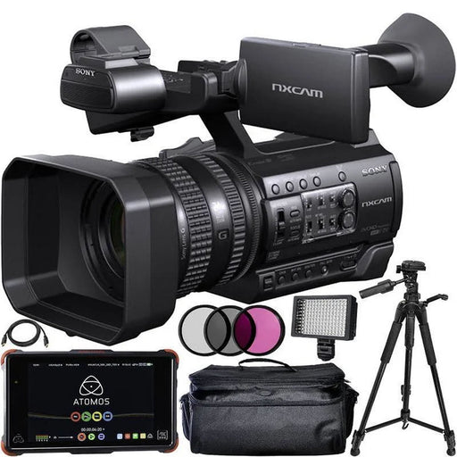 Sony HXR-NX100 HD NXCAM Camcorder with Atomos Ninja Flame 7" Accessory Bundle