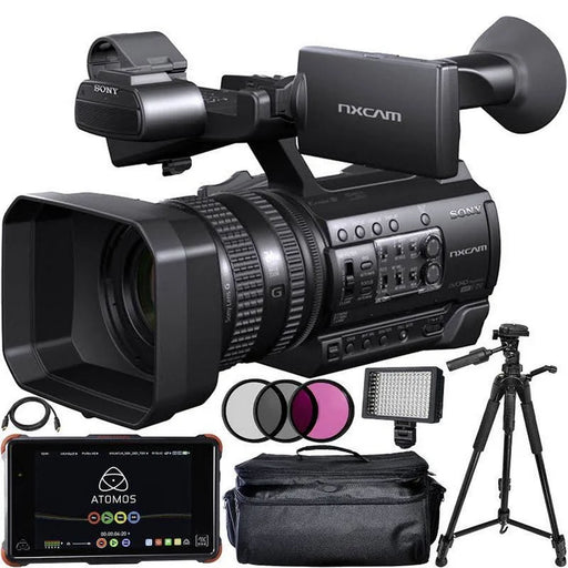 Sony HXR-NX100E/NX200 NXCAM AVCHD Camcorder PAL with Atomos Ninja Flame 7" Accessory Bundle