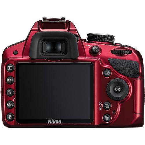 Nikon D3200/D3500 DSLR With AF-S DX NIKKOR 18-55mm 3.5-5.6G VR Lens (Red)
