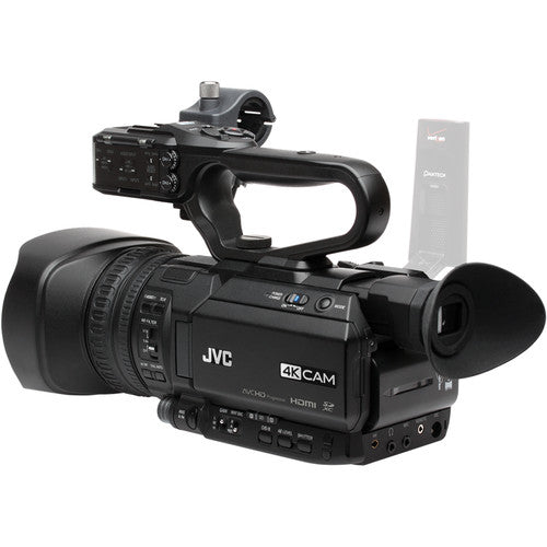 JVC GY-HM200 GYHM200 4KCAM Compact Handheld Camcorder + 32GB Sdhc Memory Card + 64GB SDXC Memory Card + Full Size Tripod + Carrying
