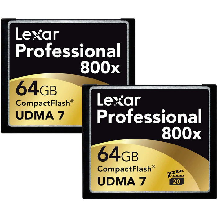 Lexar 64GB CompactFlash Memory Card Professional 800x UDMA 7 (2-Pack)