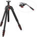 Manfrotto 475B Professional Tripod Legs (Black) &amp; 502HD Pro Video Head with Flat Base