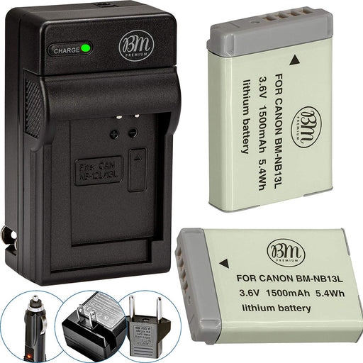 NJA 2-Pack of NB-13L Batteries and Charger Kit for Canon PowerShot