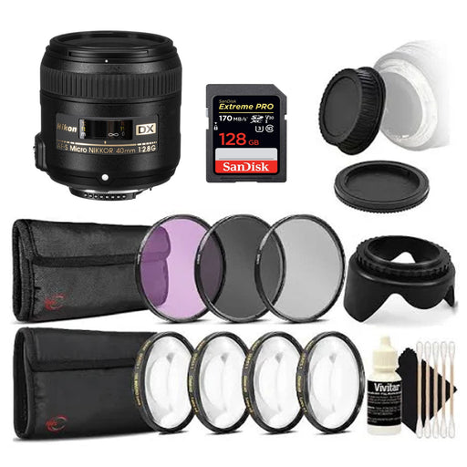 Nikon AF-S DX Micro-NIKKOR 40mm f/2.8G Lens With Colour Filter Set & More