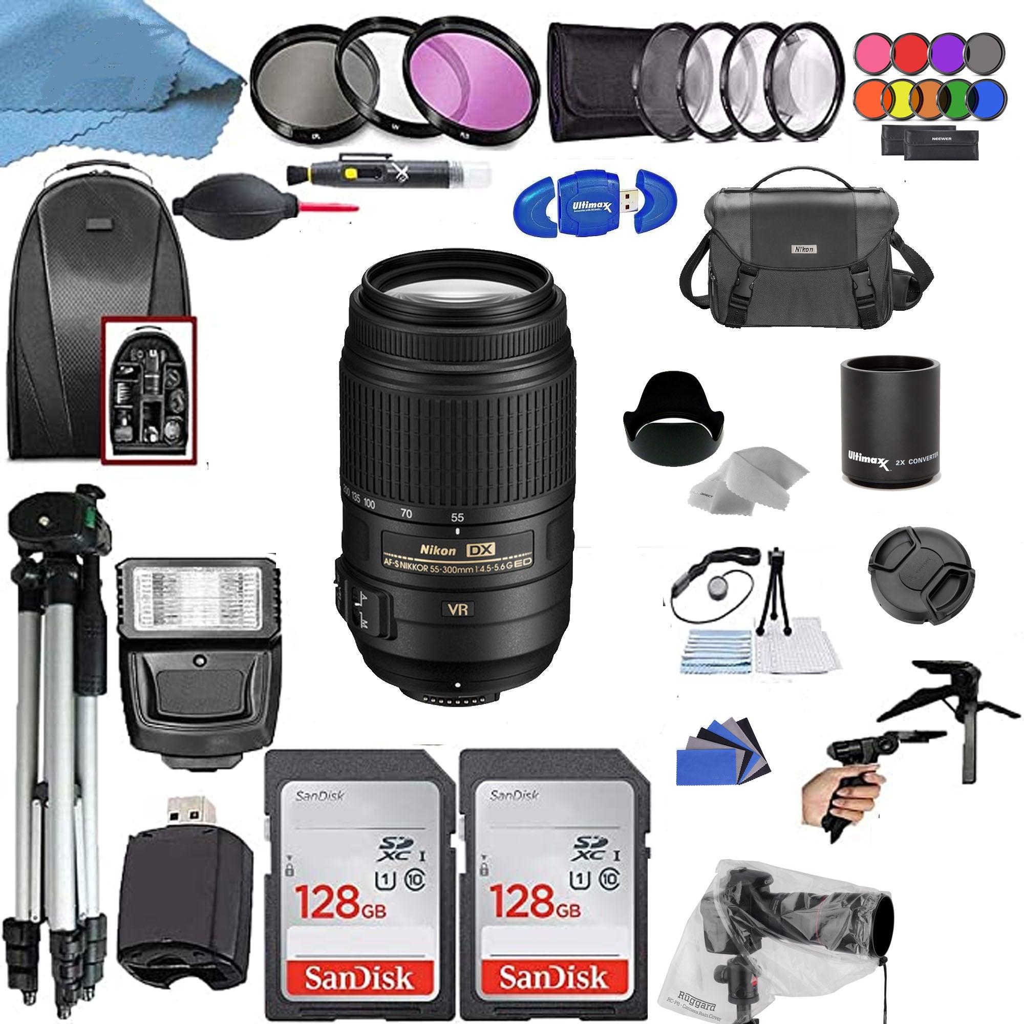 Nikon AF-S DX NIKKOR 55-300mm f/4.5-5.6G ED VR Lens Supreme Bundle 
