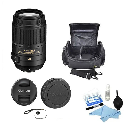 Nikon AF-S DX NIKKOR 55-300mm f/4.5-5.6G ED VR Lens With Medium Bag & Cleaning Kit