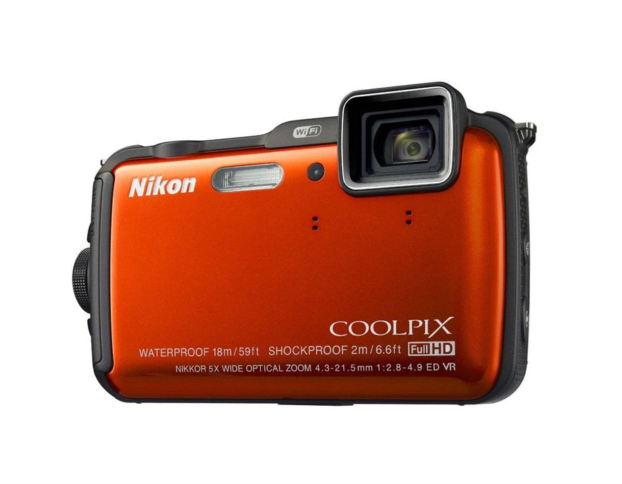 Nikon COOLPIX AW120 16.1 MP Wi-Fi and Waterproof Digital Camera with GPS and Full HD 1080p Video (Orange)