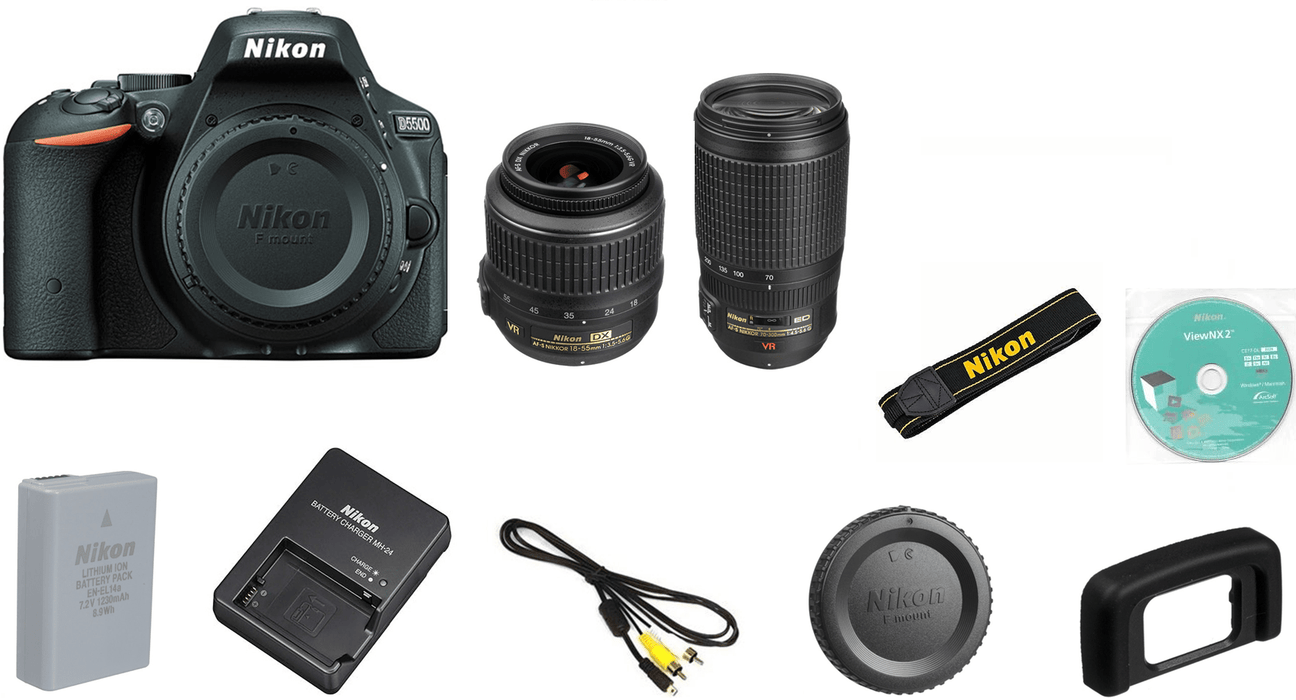 Nikon D5500/D5600 DSLR Camera (Body Only) with 3 Year Extended Warranty | Sandisk 32GB | Case & Card Reader