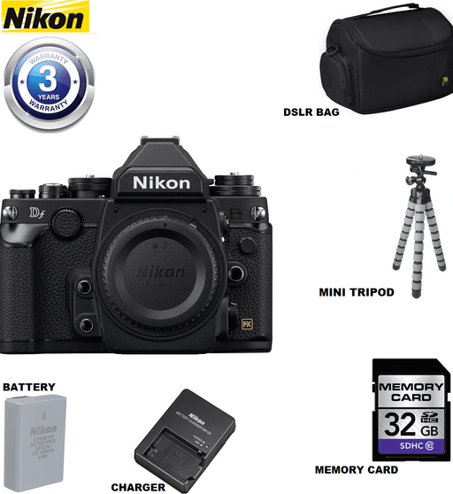 Nikon Df DSLR Camera (Body Only, Black) USA