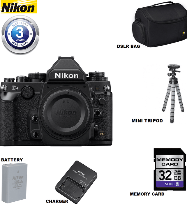 Nikon Df DSLR Camera (Body Only, Black) USA