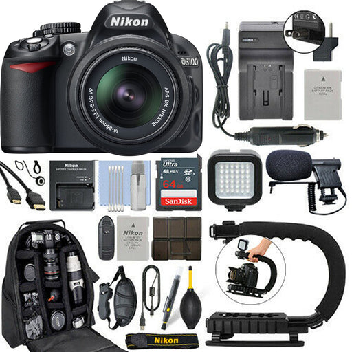 Nikon D3100/D3500 Digital SLR Camera with 18-55mm VR Lens &amp; 64GB Pro Video Kit