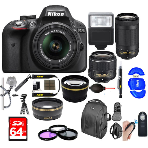 Nikon D3300/D3500 DSLR Camera with 18-55mm Lens (Black) Essential Package