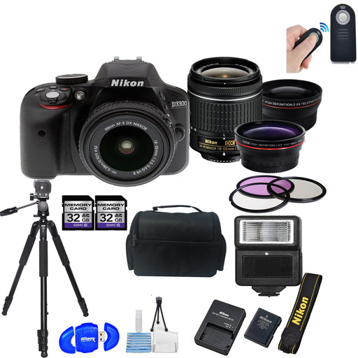 Nikon D3300/D3500 DSLR Camera with 18-55mm Lens Kit Accessory Bundle