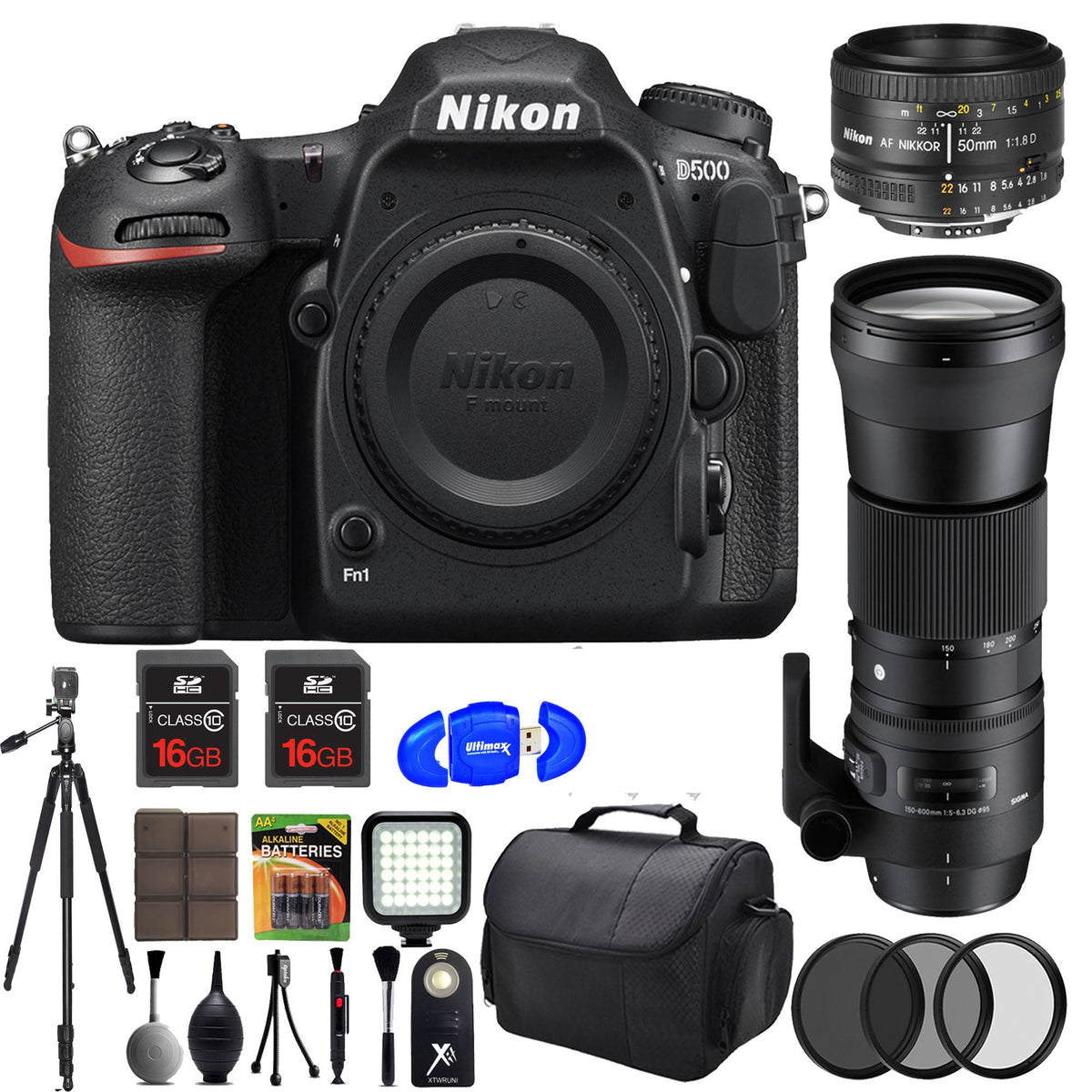 Nikon D500 DSLR Camera with Sigma 150-600mm OS HSM Lens & Nikon