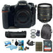 Nikon D500 DSLR with 16-80mm ED VR Lens w/NIKON MB-D17 Battery Grip and Accessory Bundle