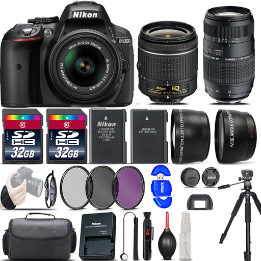 Nikon D5300/D5600 DSLR Camera with 18-55mm Lens & Tamron 70-300mm Lens Bundle