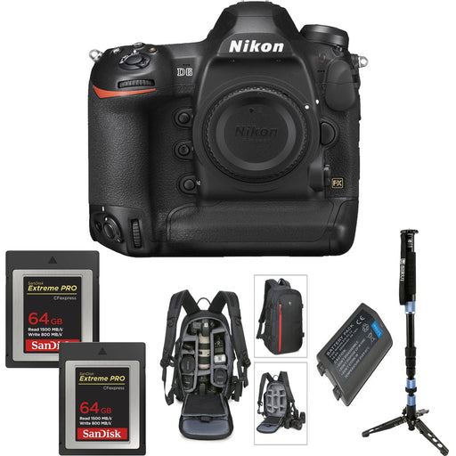 Nikon D6 DSLR Camera With DSLR Camera Backpack |2 Pack 64GB CFexress Memory Cards & Tripod