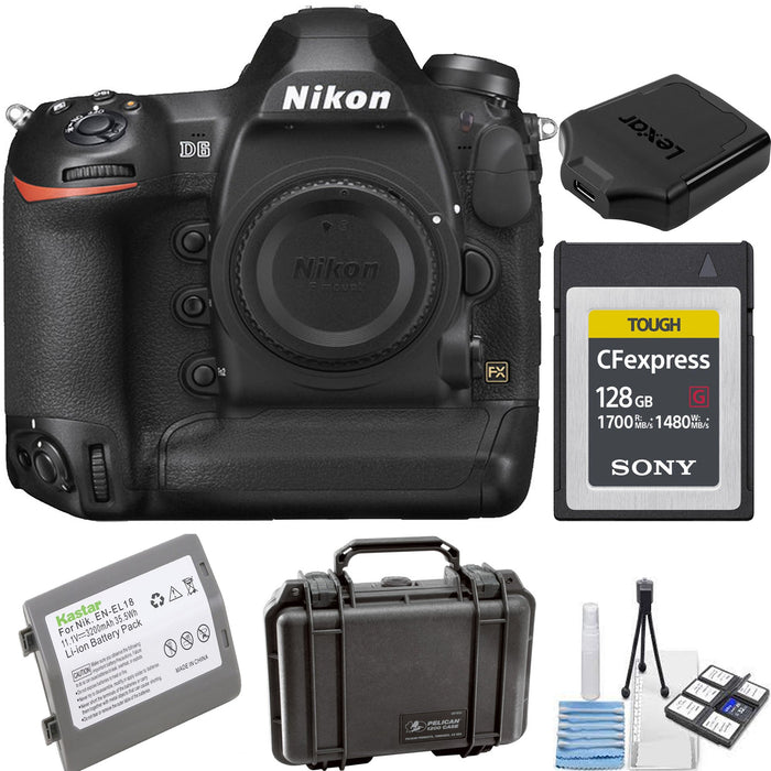 Nikon D6 DSLR Camera (Body Only) with Sony 128GB CFexpress Type B