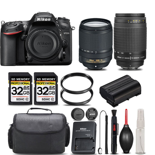Nikon D7200/D7500 DSLR Camera with 18-140mm Lens & Nikon AF 70-300mm G Lens Essential Bundle