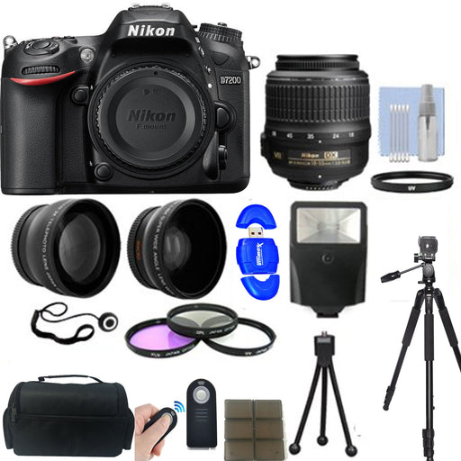 Nikon D7200/D7500 DX-Format 24.2MP Digital HD-SLR with 18-55mm VR Lens & Additional Accessories
