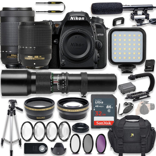 Nikon D7500 DSLR Camera with 18-140mm Lens & 70-300mm VR Deluxe Bundle