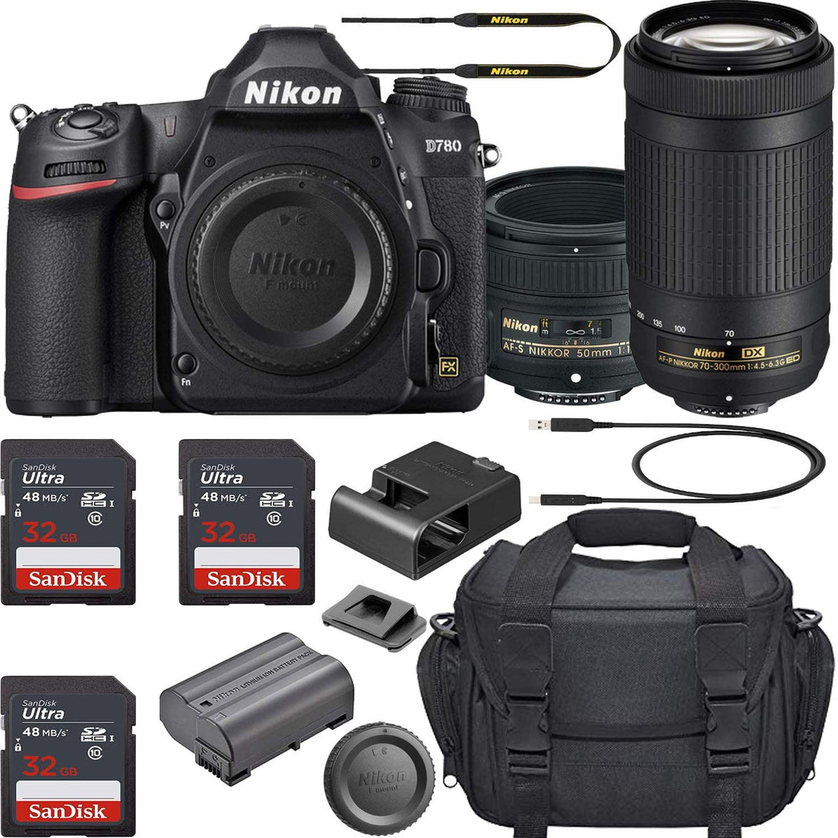 Nikon D780 DSLR Camera with AF-S NIKKOR 50mm f/1.8G Lens & 70 