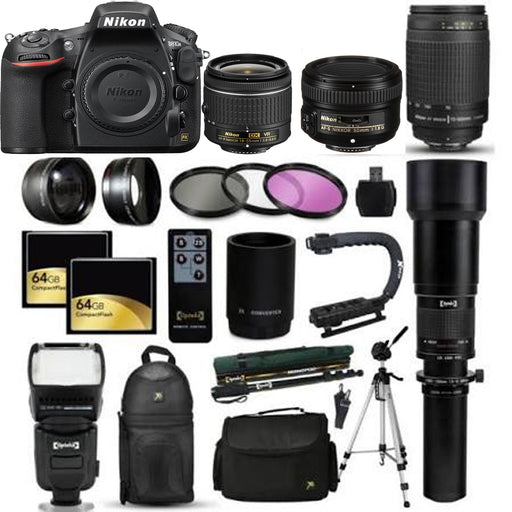 Nikon D810A DSLR Camera with 500mm Preset Lens, 50mm f/1.8D AF and 70-300mm & More