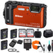Nikon COOLPIX W300 Digital Camera (Orange/Mix Colors) with 2X 64GB Memory Cards Spare Battery LED Light Bundle