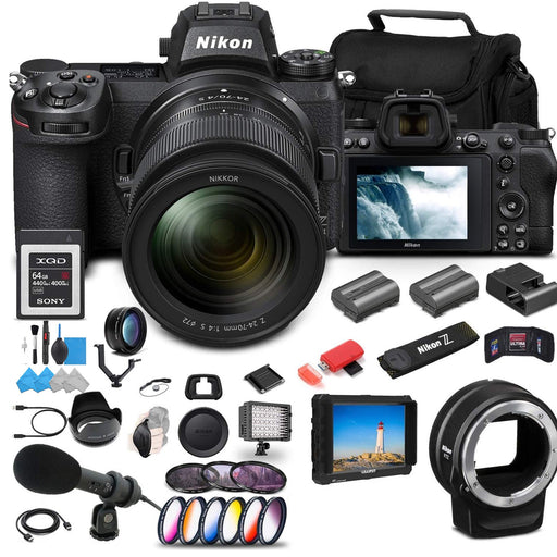 Nikon Z 6II Mirrorless Digital Camera 24.5MP with 24-70mm f/4 Lens & 64GB XQD Card Bundle