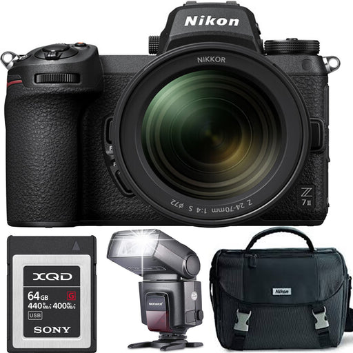 Nikon Z 7II Mirrorless Digital Camera with 24-70mm f/4 Lens & Essential Starter Bundle