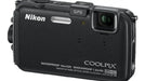 Nikon COOLPIX AW100 16 MP CMOS Waterproof Digital Camera with GPS and Full HD 1080p Video (Black)