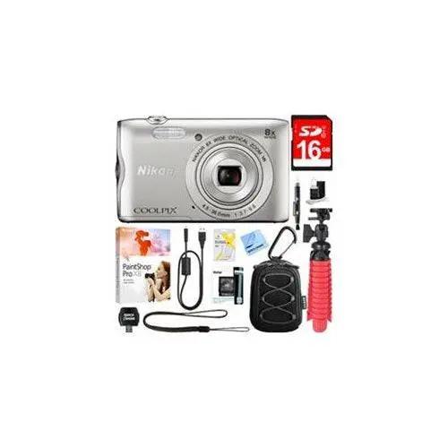 Nikon Coolpix A300 20.1MP 8x Optical Zoom Nikkor WiFi Silver