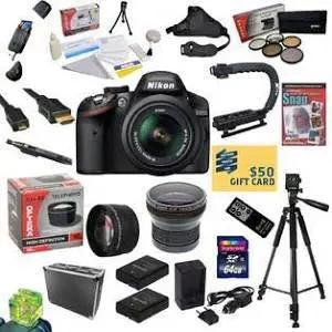 Nikon D3200/D3500 Camera with 18-55mm NIKKOR VR Lens Accessory Bundle