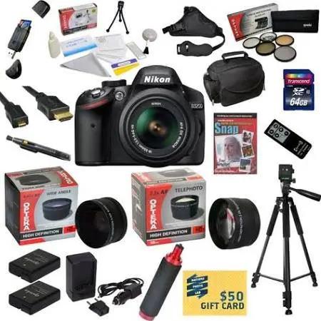 Nikon D3200/D3500 Camera with 18-55mm Nikkor VR Lens &amp; 64GB Card Supreme Bundle