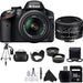 Nikon D3200/D3500 Digital SLR Camera with 18-55mm Nikkor VR Lens &amp; Nikon 50mm 1.8D Essential Package