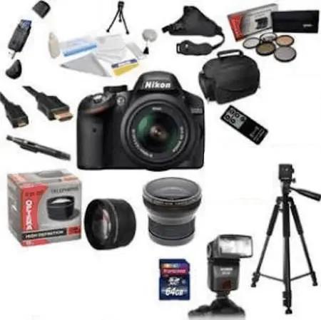 Nikon D3200/D3500 Digital SLR Camera with 18-55mm Nikkor VR Lens with 64GB SDXC Card Bundle